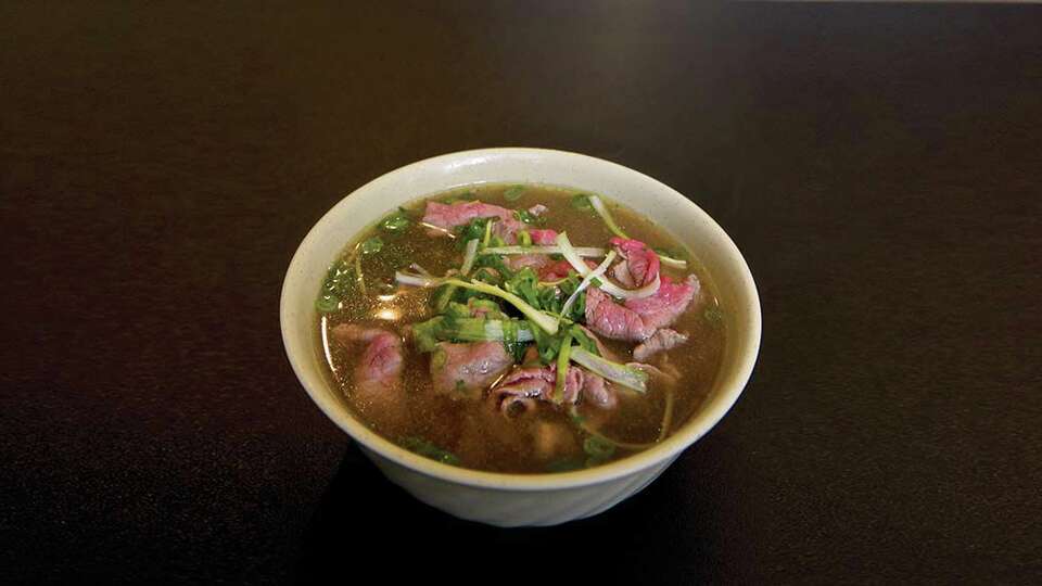 Exploring global flavors: Beef pho showcases the area's rich culinary diversity.